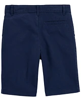 Kid Blue Flat-Front Shorts