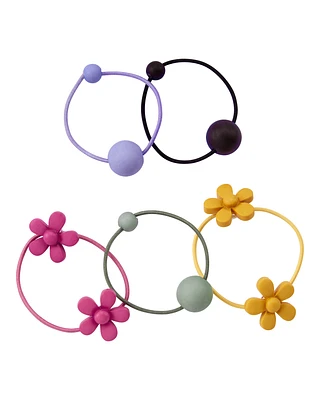 5-Pack Flower Hair Ties