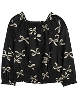 Kid Bow Print Blouse