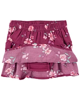 Baby Floral Print Tiered Skort