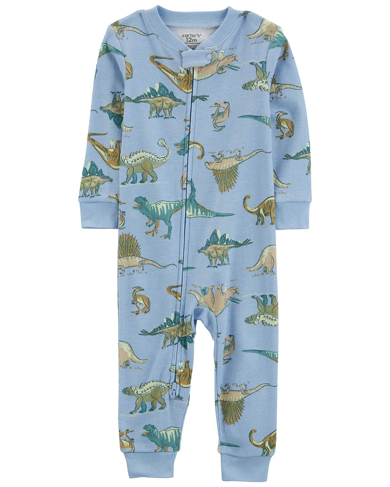 Toddler 1-Piece Dino 100% Snug Fit Cotton Footless Pajamas