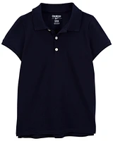 Kid Deep Navy Piqué Polo Shirt