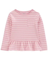 Toddler 2-Pack Striped Peplum Tops