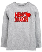 Kid Little Heart Breaker Long-Sleeve Graphic Tee - Gray