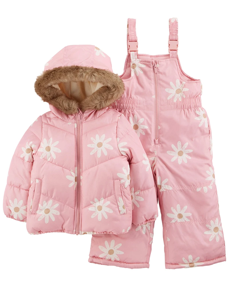 Baby 2-Piece Daisy Snowsuit Set