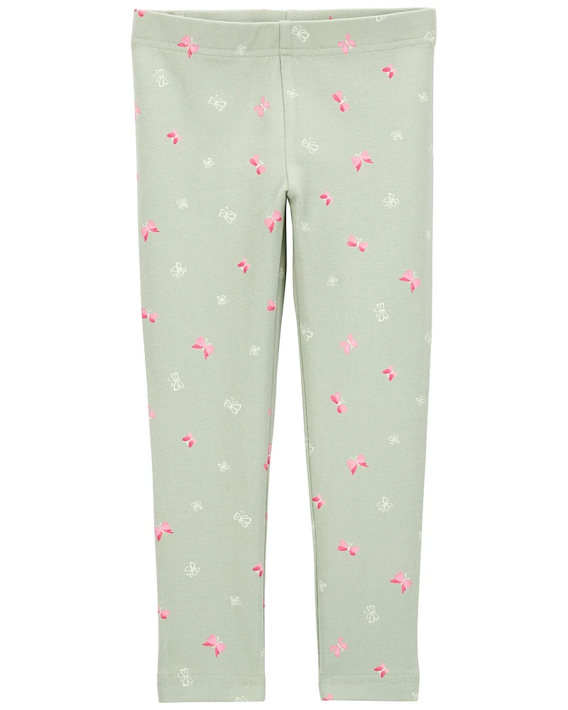 Baby Floral Stretch Leggings - Green