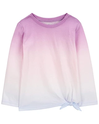 Toddler Ombre Tie-Front Long-Sleeve Top