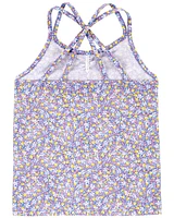 Kid Floral Print Criss-Cross Tank