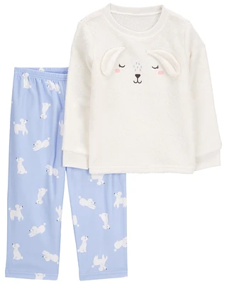 Toddler 2-Piece Fuzzy Velboa Poodle Pajamas