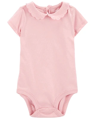 Baby Scalloped Peter Pan Collar Jersey Bodysuit