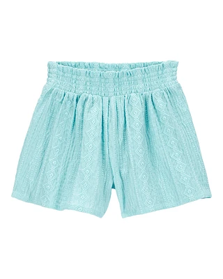 Kid Pull-On Smocked Shorts