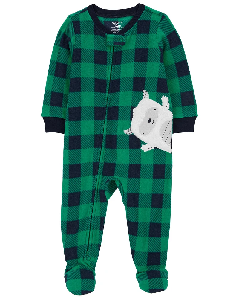 Baby 1-Piece Abominable Snowman Fleece Footie Pajamas