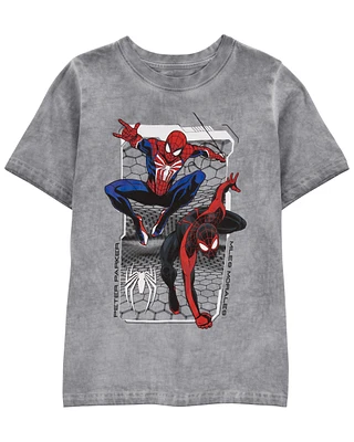 Kid Spider-Man Acid Wash Graphic Tee