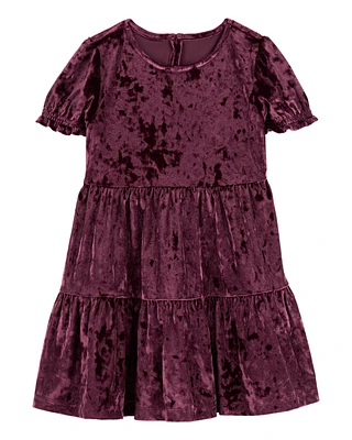 Toddler Velour Puff Sleeve Dress