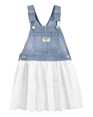 Baby Denim Eyelet Jumper Dress