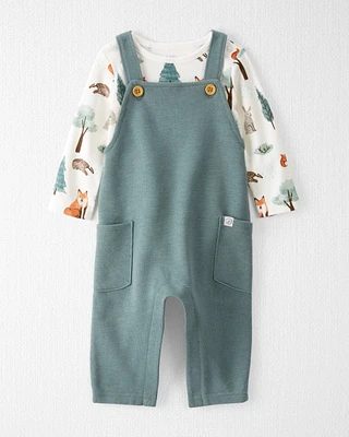 Baby Organic Cotton Overalls Set Woodland Animals