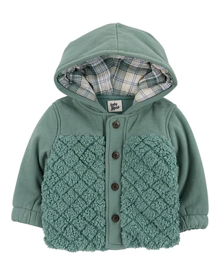 Baby Quilted Sherpa Jacket - Green