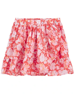 Kid Floral Print Wrap Skirt