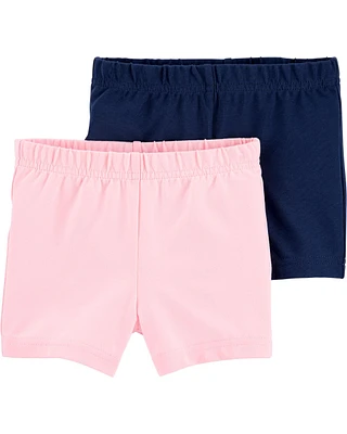 Baby 2-Pack Pink/Navy Bike Shorts