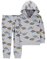 Baby 2-Piece Dino Hooded Pullover & Pants Set