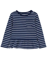 Toddler 2-Pack Striped Peplum Tops