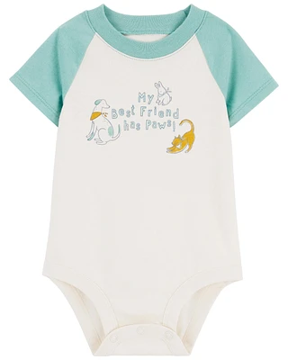 Baby Best Friend Has Paws Dog Bodysuit