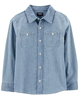 Kid Button-Front Chambray Shirt