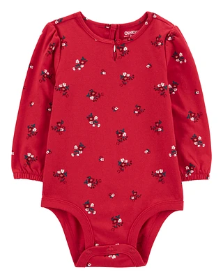 Baby Floral Print Long Sleeve Bodysuit