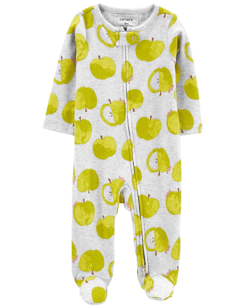 Baby Green Apple 2-Way Zip Sleep & Play Pajamas