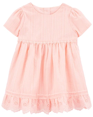 Baby Metallic Eyelet Babydoll Dress