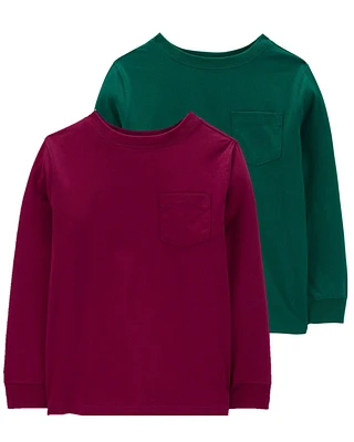 Kid 2-Pack Long-Sleeve Pocket Tees