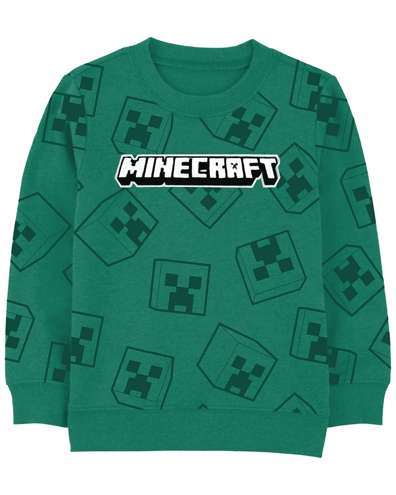 Kid Minecraft Pullover - Green