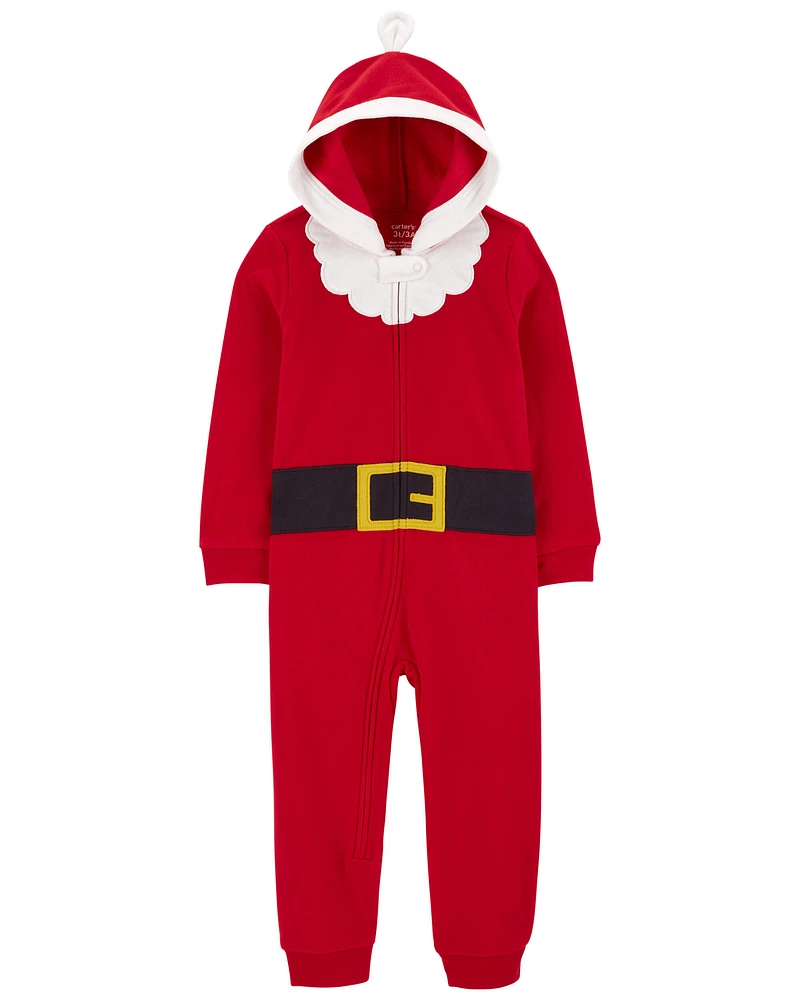 Toddler 1-Piece Santa Fleece Costume Pajamas