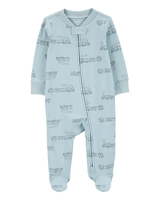 Baby Train 2-Way Zip Sleep & Play Pajamas