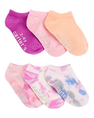 6-Pack Tie-Dye No-Show Socks