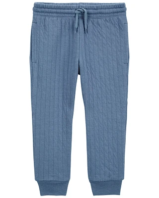 Toddler Pull-On Quilted Joggers - Blue