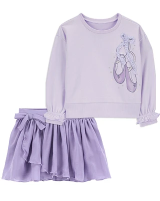 Toddler 2-Piece Ballet Pullover & Skort Set