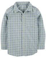 Kid Plaid Button-Front Shirt