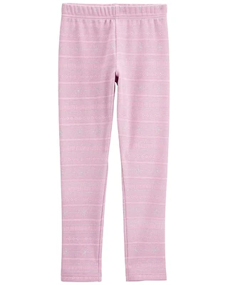 Kid Striped Cozy Fleece Leggings