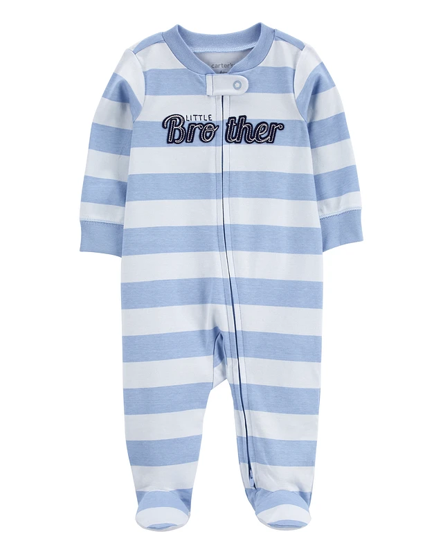 Baby Little Brother 2-Way Zip Cotton Sleep & Play Pajamas