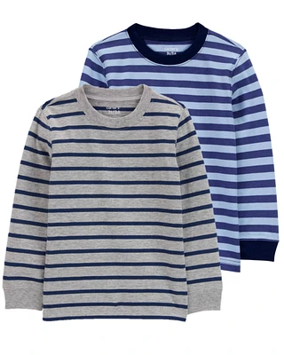 Baby 2-Pack Striped Long-Sleeve Tees