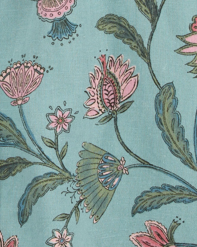 Kid Wildflower Print Square Neck Top