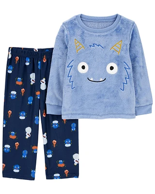 Toddler 2-Piece Fuzzy Velboa Monster Pajamas