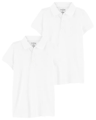 Kid 2-Pack White Polo Uniform Shirt Set