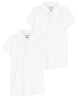 Kid 2-Pack White Polo Uniform Shirt Set