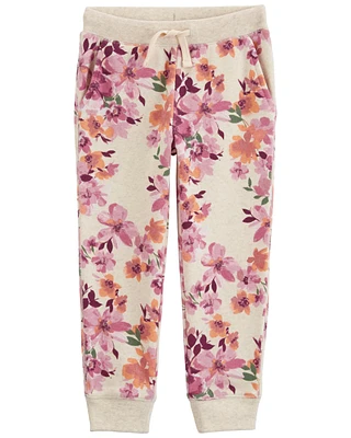 Toddler Floral Print Fleece Joggers