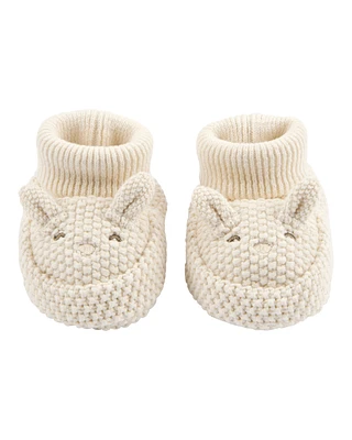 Baby Easter Bunny Crochet Booties - Cream