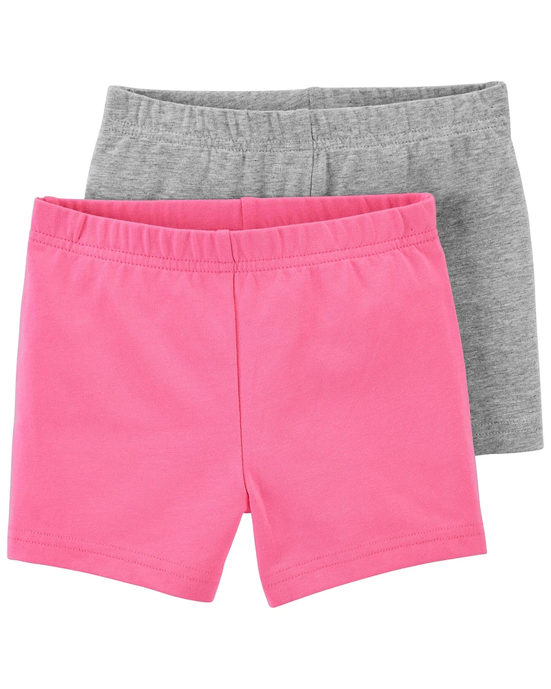 Kid 2-Pack Pink & Grey Shorts