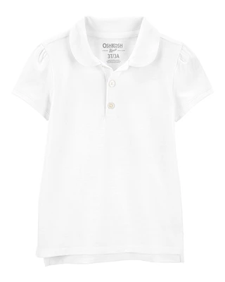 Toddler White Piqué Polo Shirt