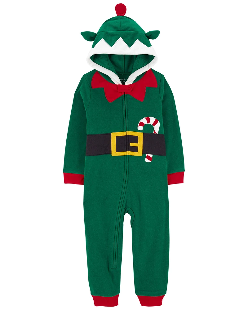 Toddler 1-Piece Elf Fleece Costume Pajamas